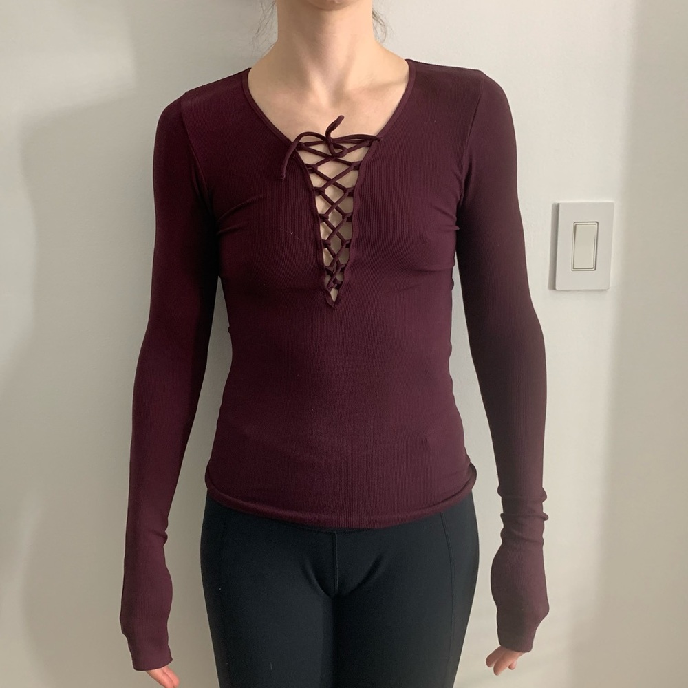 Free People Seamless Lace Up Top